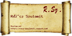 Rácz Szulamit névjegykártya